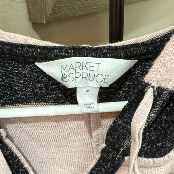Market & Spruce Pink and Black Knit Hoodie Medium - Picture 2 of 9